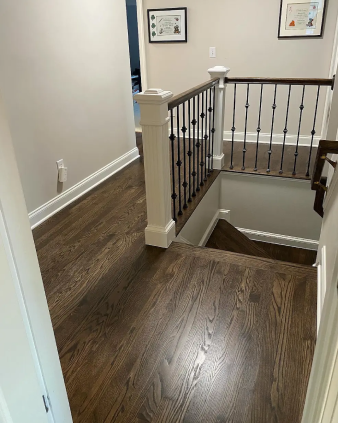 Finished hardwood floor installation